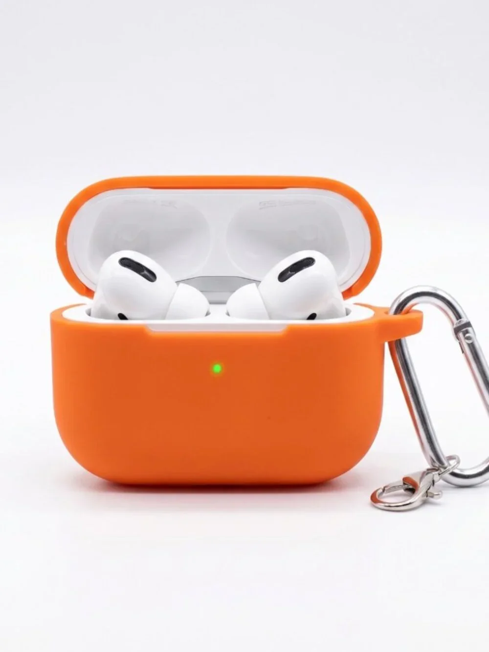 Orange Silicone AirPods Pro Case with Keychain